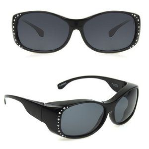 Solar Shield Fit Over Sunglasses w/Rhinestones